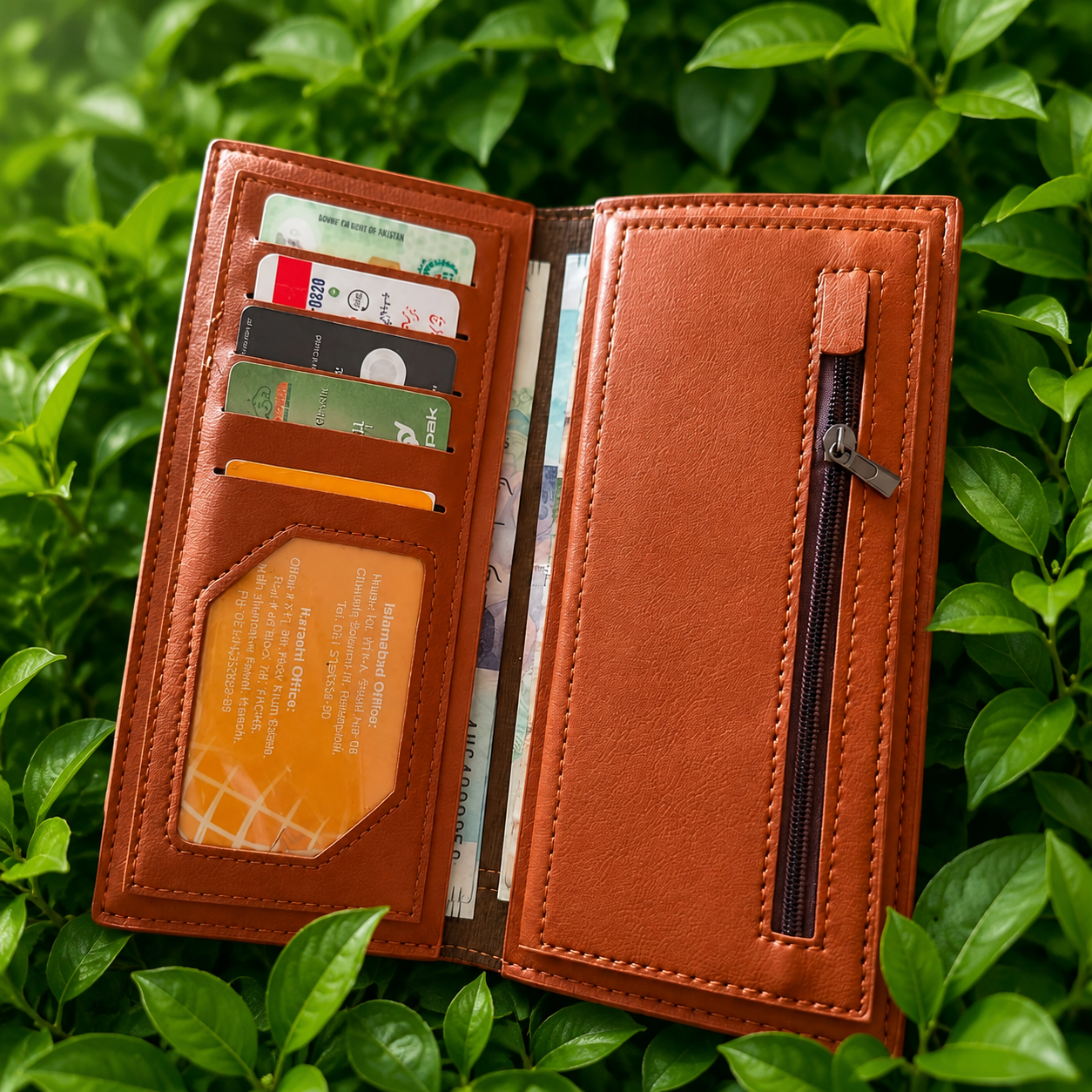 Premium Long Leather Wallet –
