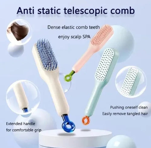 Self-Cleaning Anti-Static Scalp Massage Hair Comb